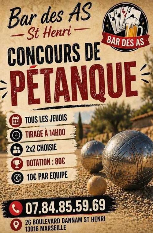 Concours de pétanque en Doublette - Marseille