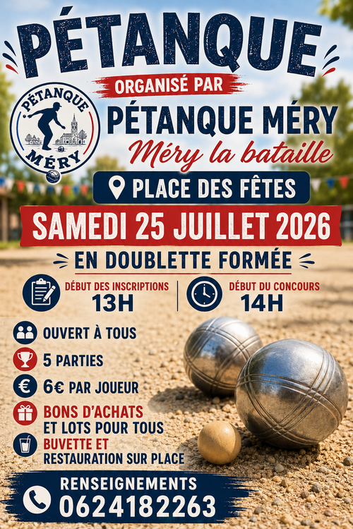 Concours de pétanque en Doublette - Méry-la-Bataille