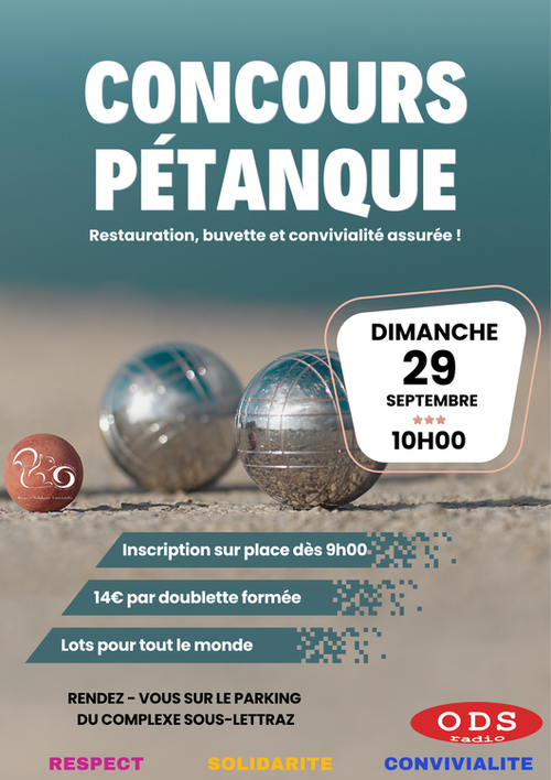 Concours de pétanque en Doublette - Metz-Tessy