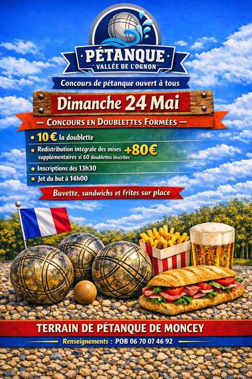 Concours de pétanque en Doublette - Moncey