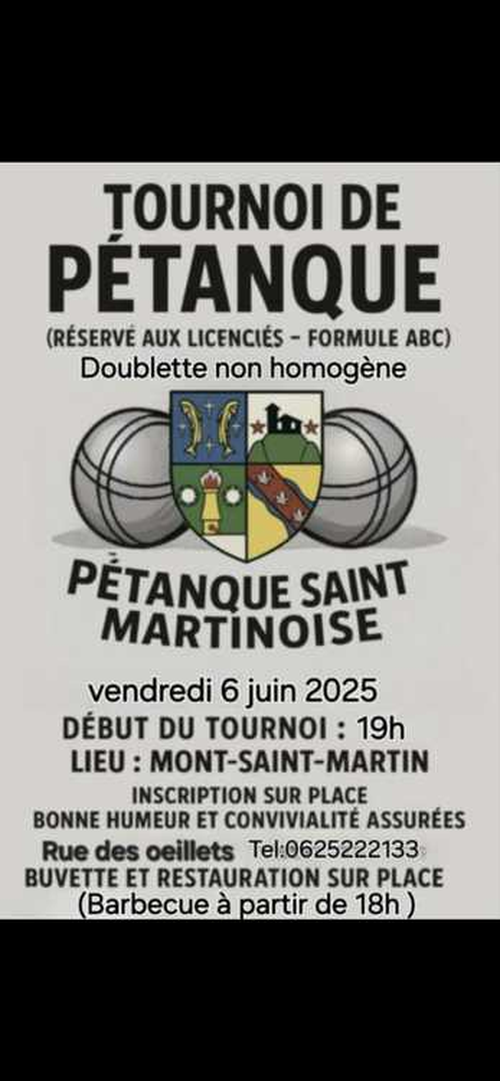 Concours de pétanque en Doublette - Départemental - Mont-Saint-Martin
