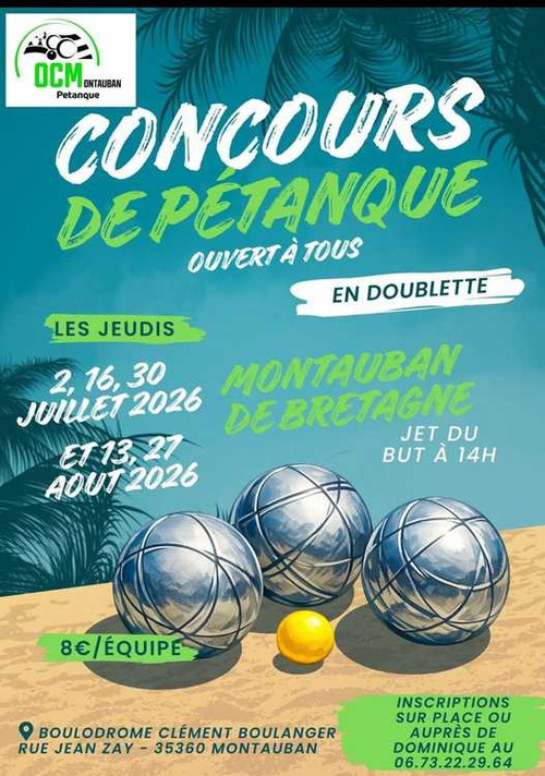 Concours de pétanque en Doublette - Montauban-de-Bretagne