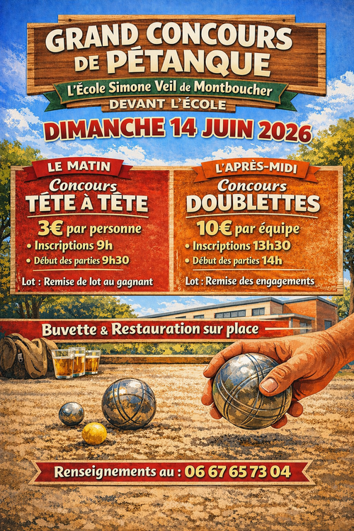 Concours de pétanque en Tête à tête - Montboucher