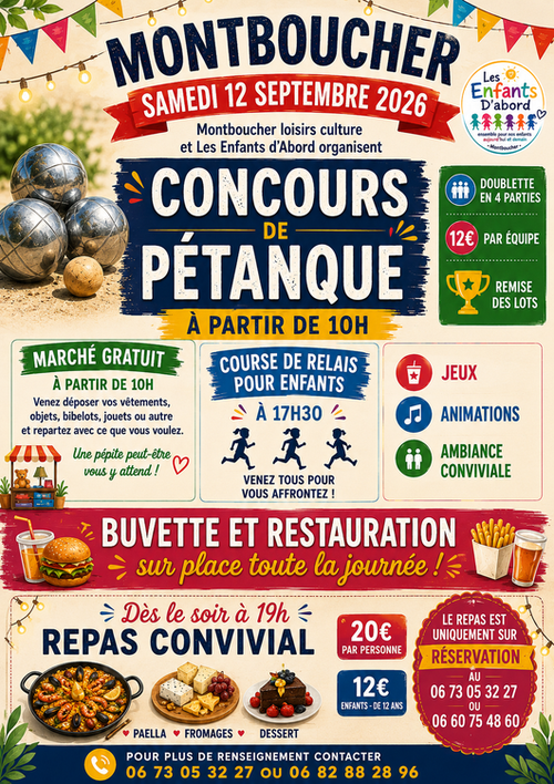Concours de pétanque en Doublette - Montboucher
