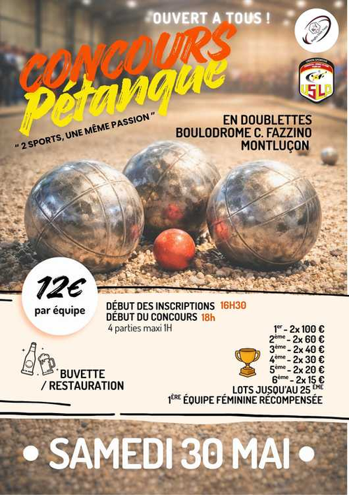 Concours de pétanque en Doublette - Montluçon