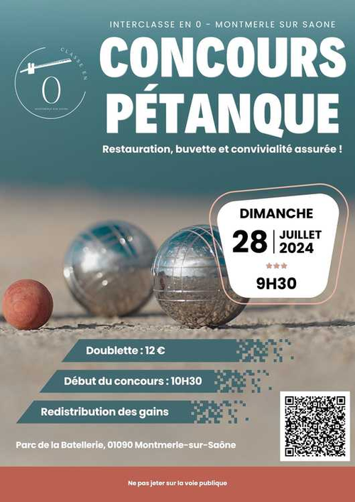 Concours de pétanque en Doublette - Montmerle-sur-Saône