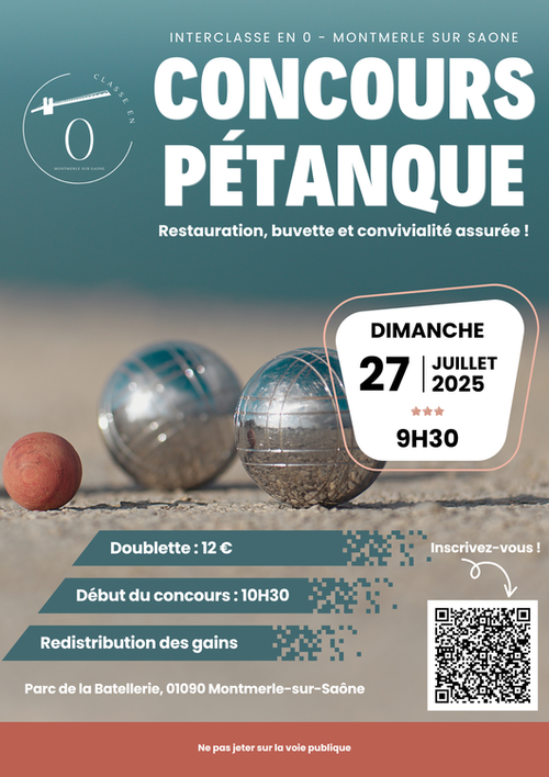 Concours de pétanque en Doublette - Montmerle-sur-Saône