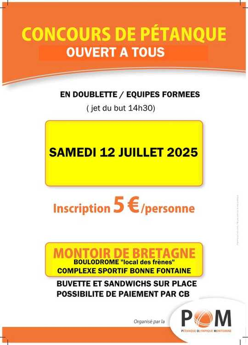 Concours de pétanque en Doublette - Montoir-de-Bretagne