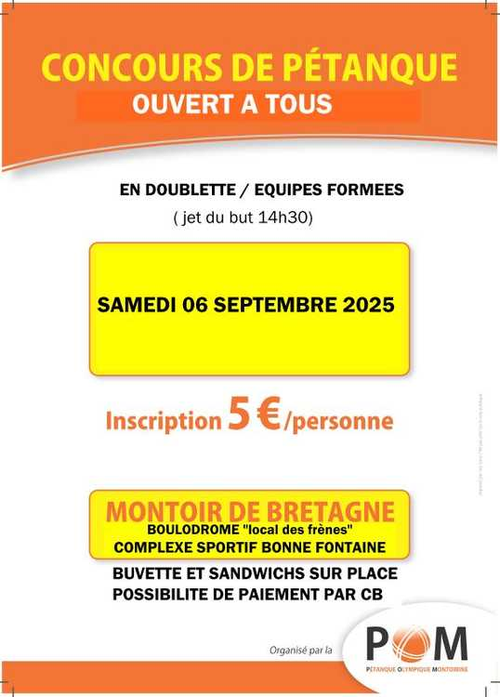 Concours de pétanque en Doublette - Montoir-de-Bretagne