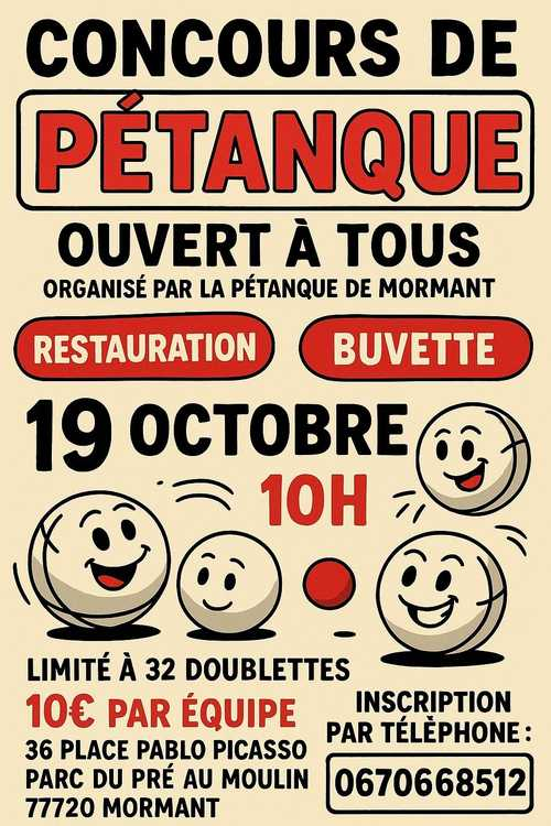 Concours de pétanque en Doublette - Mormant