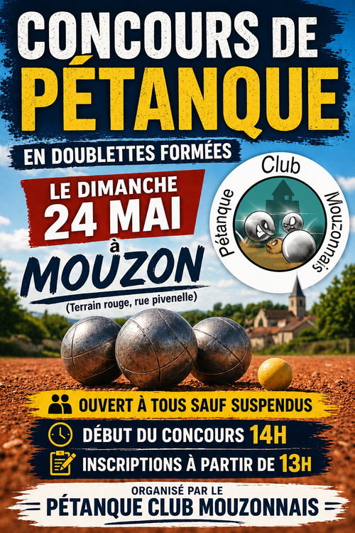 Concours de pétanque en Doublette - Mouzon