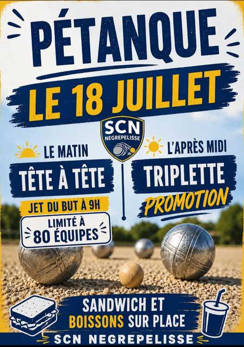 Concours de pétanque en Triplette - Départemental - Negrepelisse
