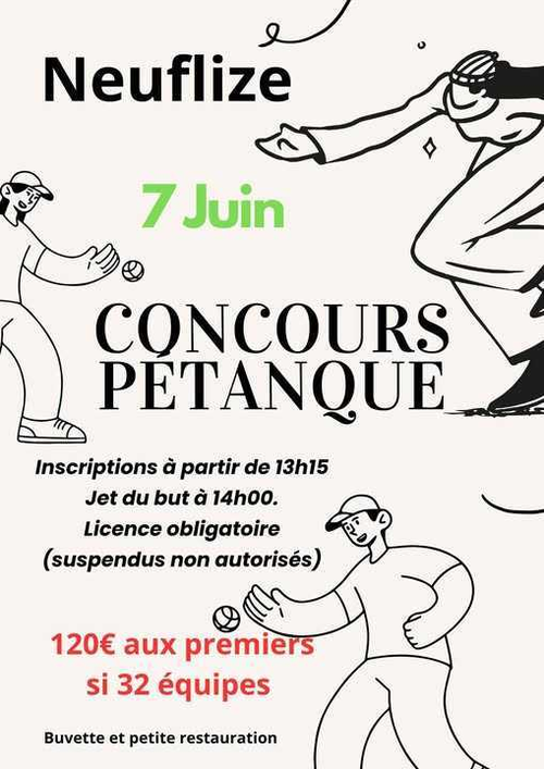 Concours de pétanque en Doublette - Départemental - NEUFLIZE PETANQUE