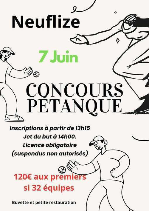 Concours de pétanque en Doublette - Départemental - NEUFLIZE PETANQUE