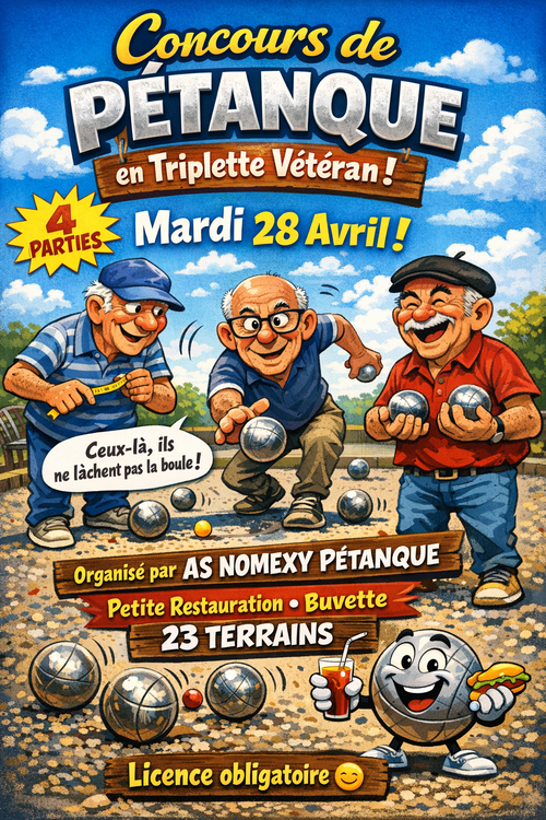 Concours de pétanque en Triplette - Nomexy