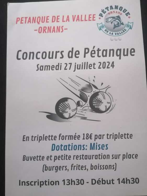 Concours de pétanque en Triplette - Ornans