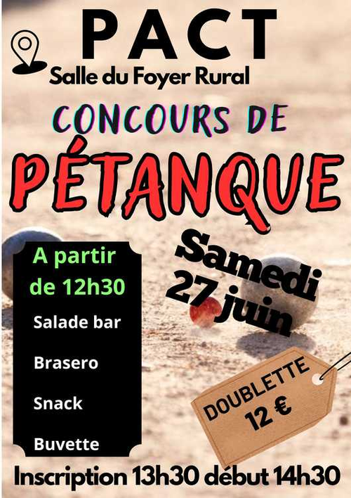 Concours de pétanque en Doublette - Pact