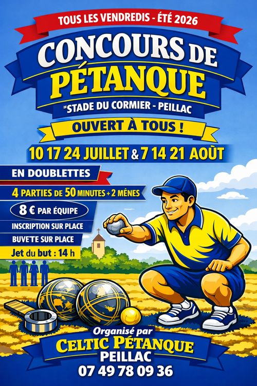 Concours de pétanque en Doublette - Peillac