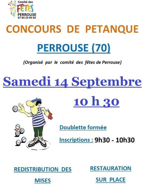 Concours de pétanque en Doublette - Perrouse