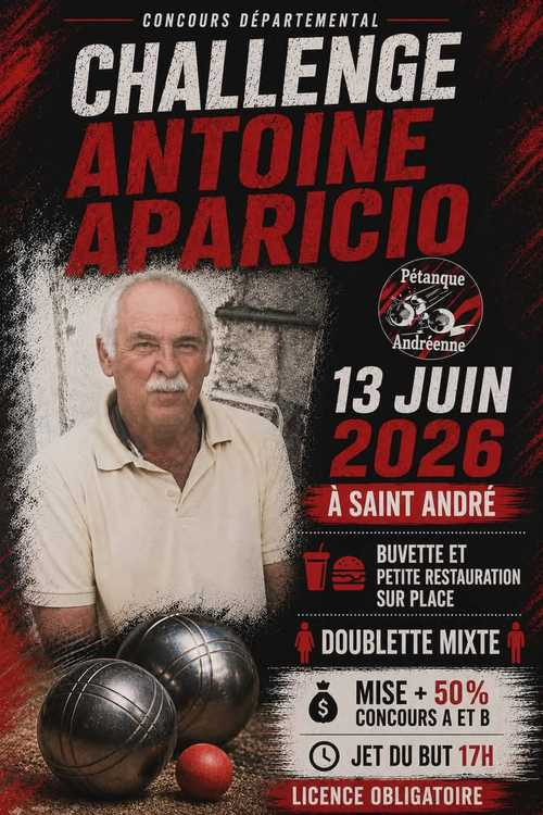 Concours de pétanque en Doublette Mixte - Départemental - PETANQUE ANDREENNE