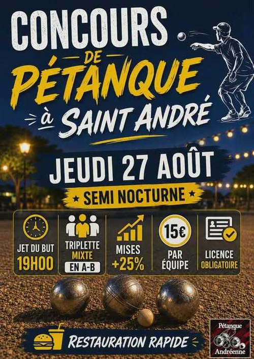Concours de pétanque en Triplette Mixte - Départemental - PETANQUE ANDREENNE