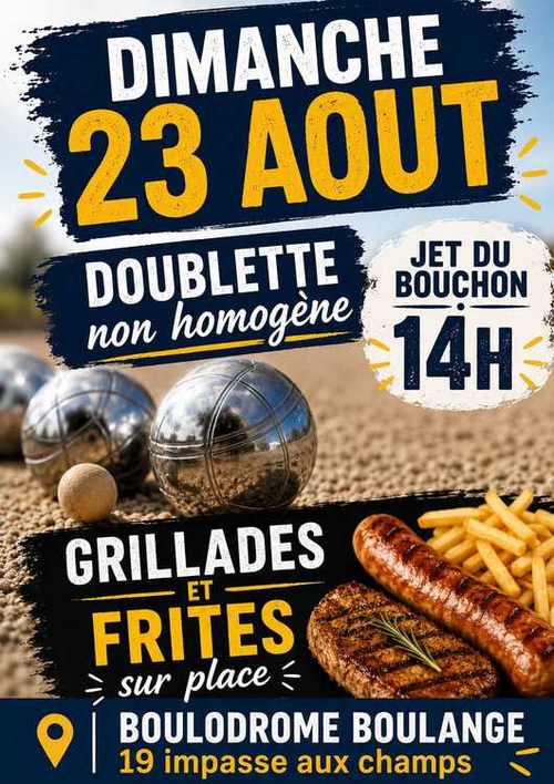Concours de pétanque en Doublette - Départemental - PETANQUE BOULANGEOISE