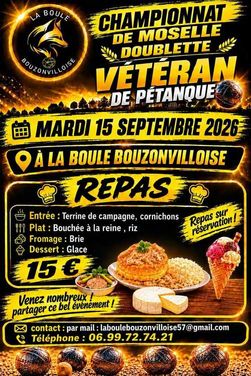 Concours de pétanque en Doublette - Départemental - PETANQUE DE BOUZONVILLE