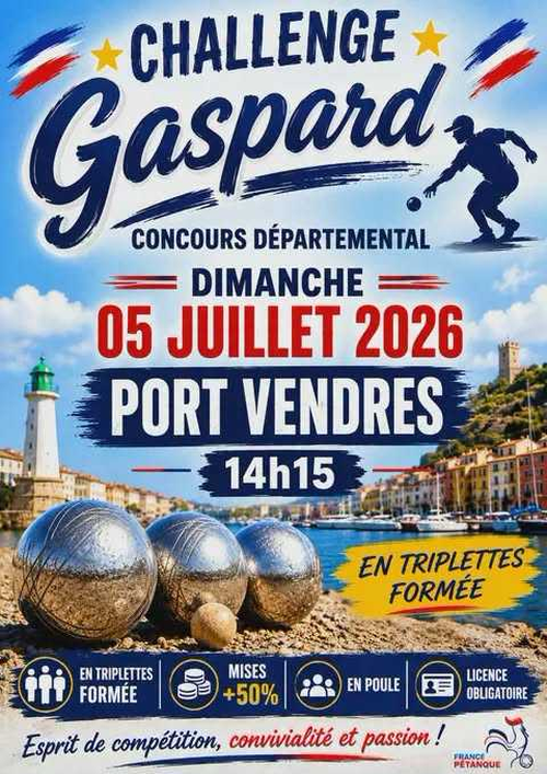 Concours de pétanque en Triplette - Départemental - PETANQUE PORT VENDRAISE