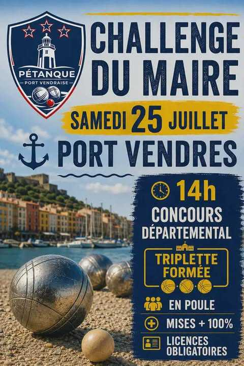 Concours de pétanque en Triplette - Départemental - PETANQUE PORT VENDRAISE