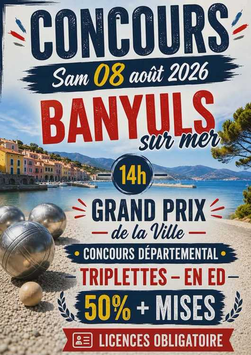 Concours de pétanque en Triplette - Grand Prix - PETANQUEURS CRU BANYULS