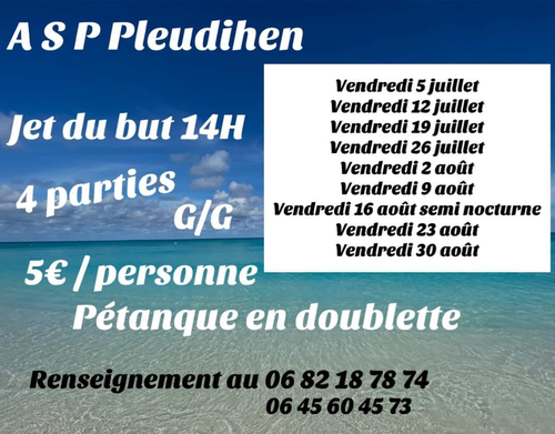 Concours de pétanque en Doublette - Pleudihen-sur-Rance