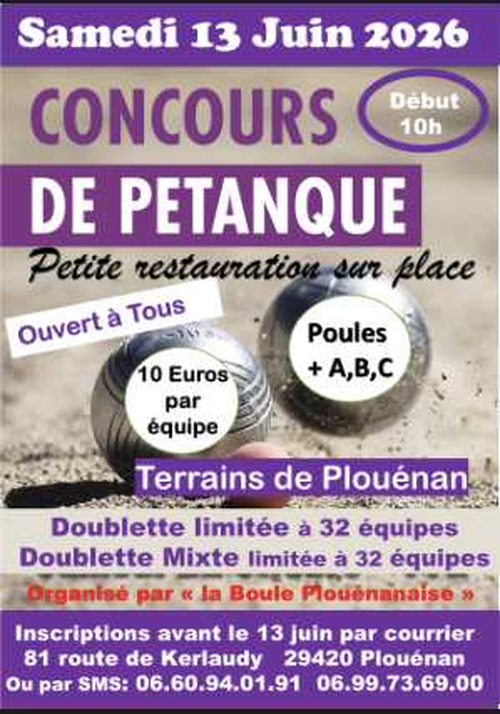 Concours de pétanque en Doublette - Plouénan