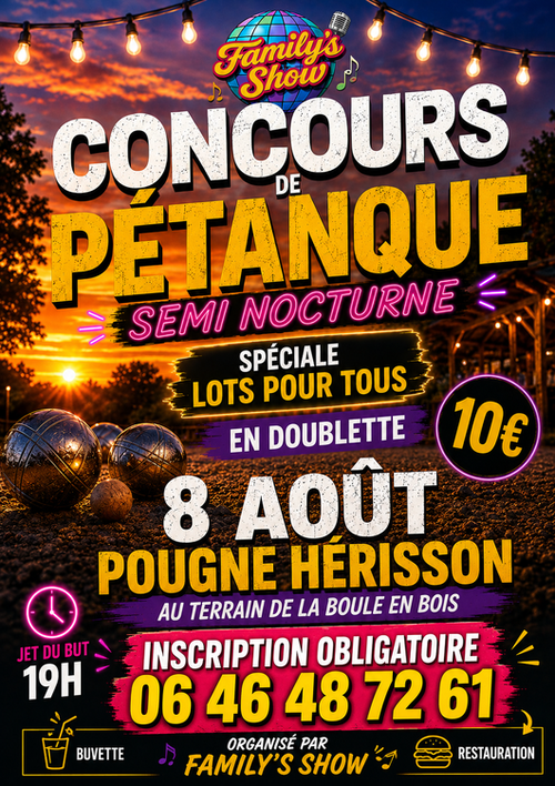 Concours de pétanque en Doublette - Pougne-Hérisson