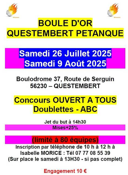 Concours de pétanque en Doublette - Questembert