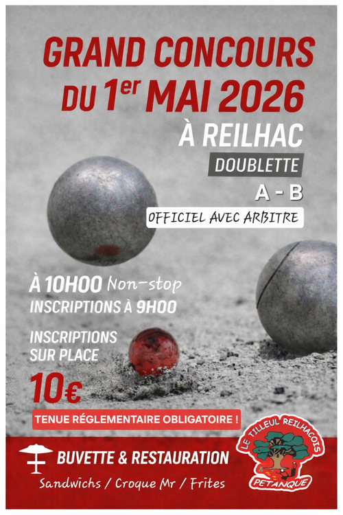 Concours de pétanque en Doublette - Reilhac