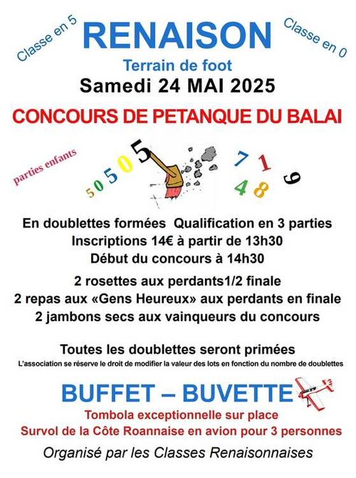 Concours de pétanque en Doublette - Renaison