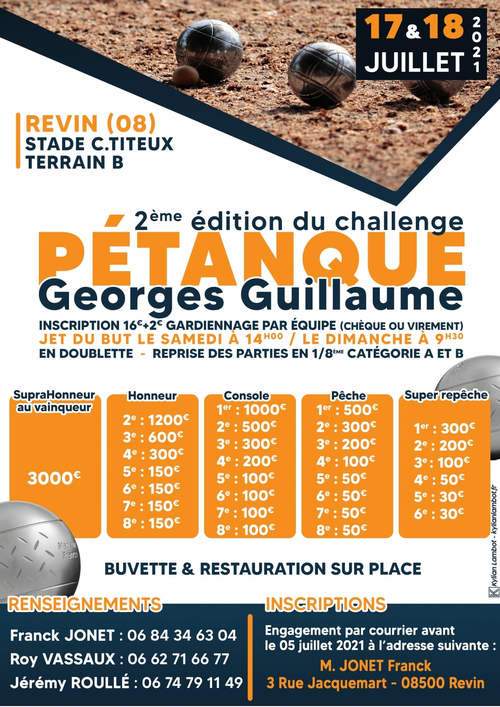 Concours de pétanque en Doublette - Revin