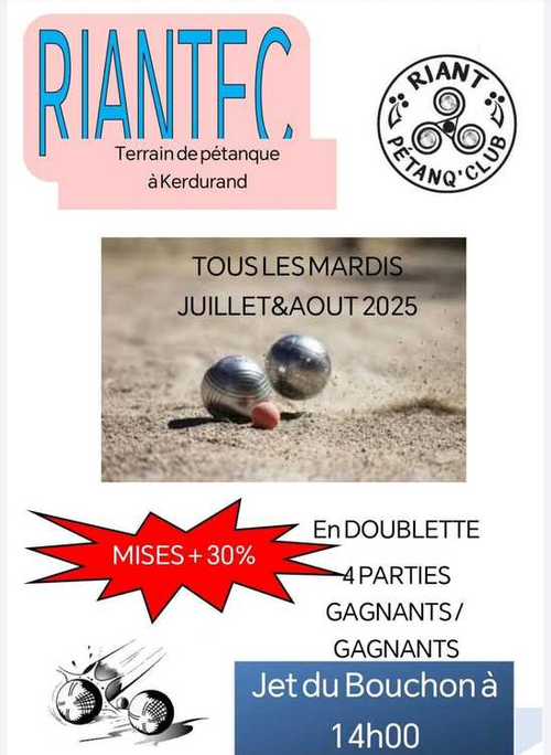 Concours de pétanque en Doublette - Riantec