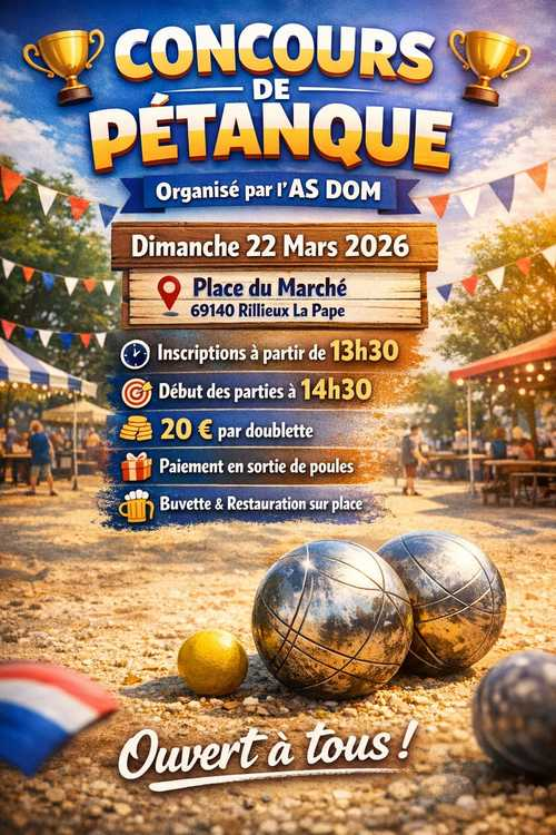 Concours de pétanque en Doublette - Rillieux-la-Pape