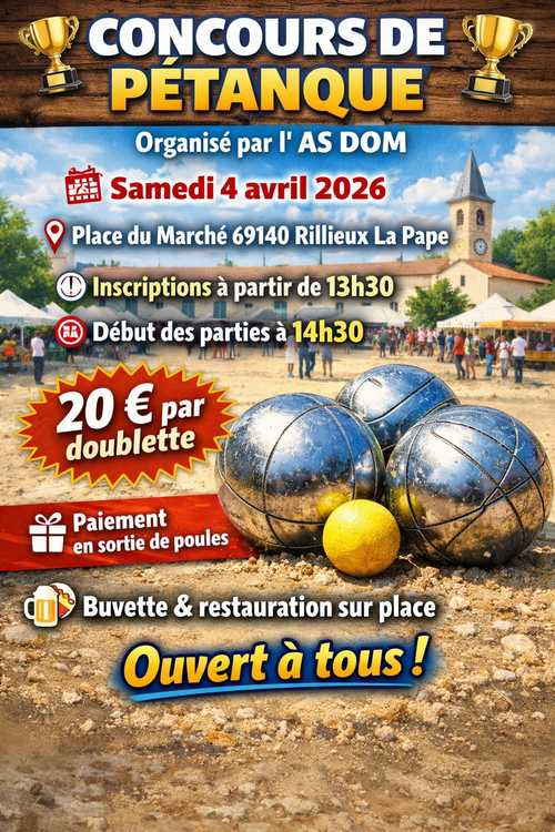 Concours de pétanque en Doublette - Rillieux-la-Pape
