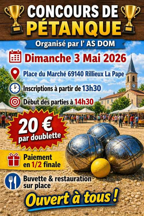 Concours de pétanque en Doublette - Rillieux-la-Pape