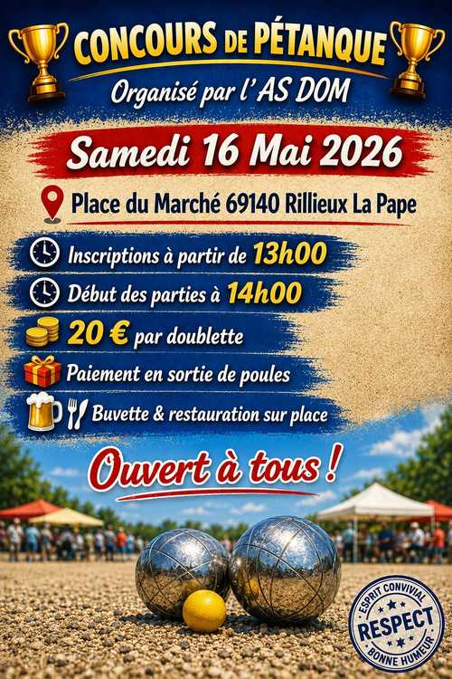 Concours de pétanque en Doublette - Rillieux-la-Pape