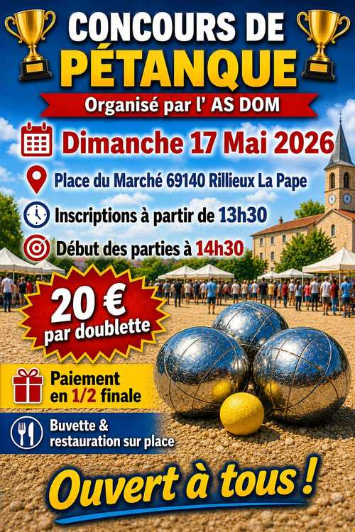 Concours de pétanque en Doublette - Rillieux-la-Pape