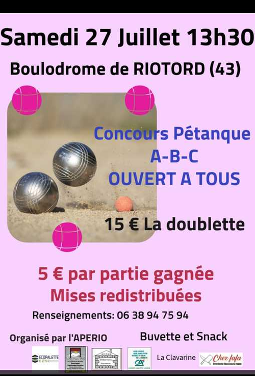 Concours de pétanque en Doublette - Riotord