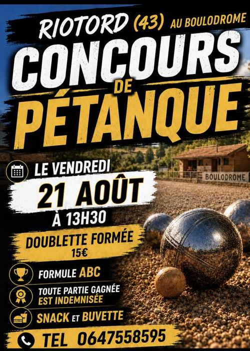 Concours de pétanque en Doublette - Riotord