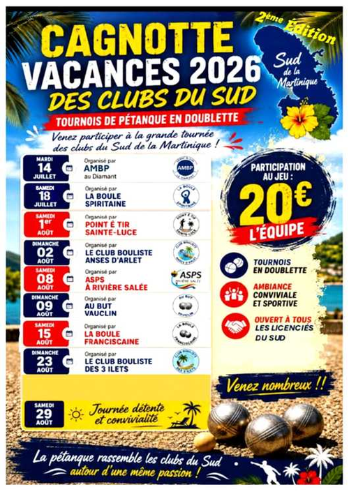 Concours de pétanque en Doublette - Rivière-Salée