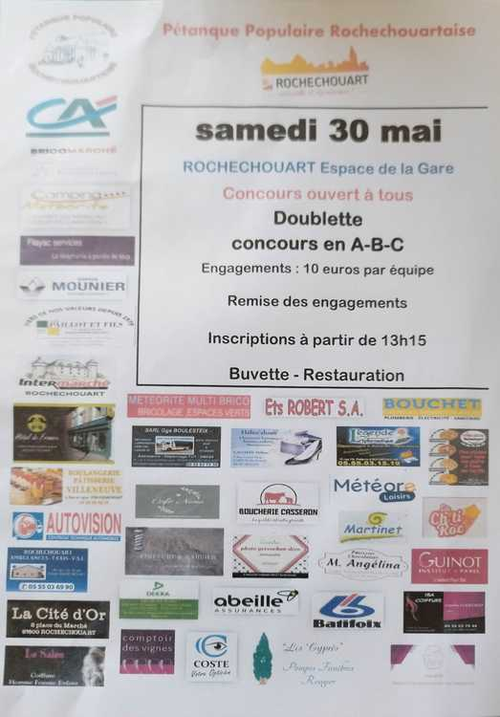 Concours de pétanque en Doublette - Rochechouart