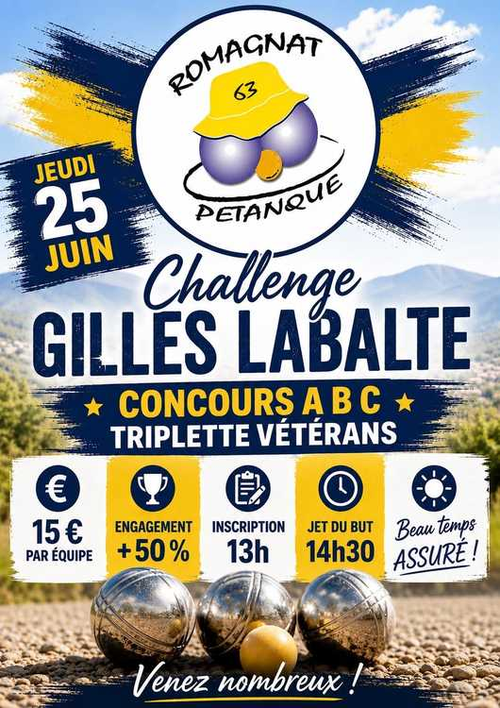 Concours de pétanque en Triplette - Départemental - ROMAGNAT