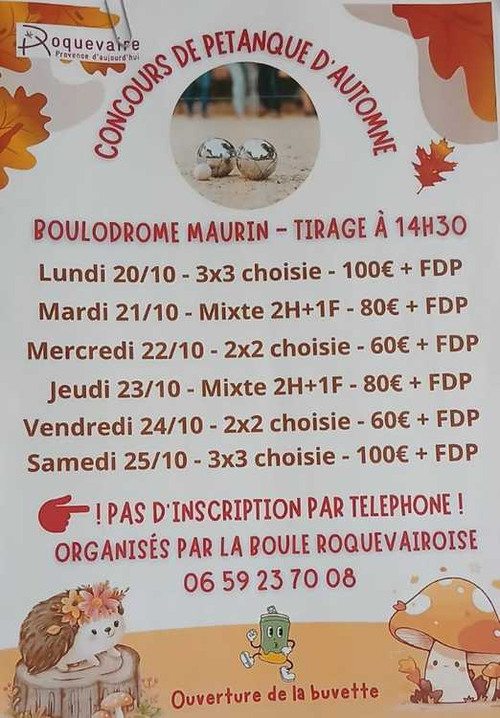 Concours de pétanque en Doublette - Roquevaire