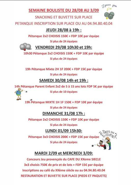 Concours de pétanque en Doublette - Rougiers